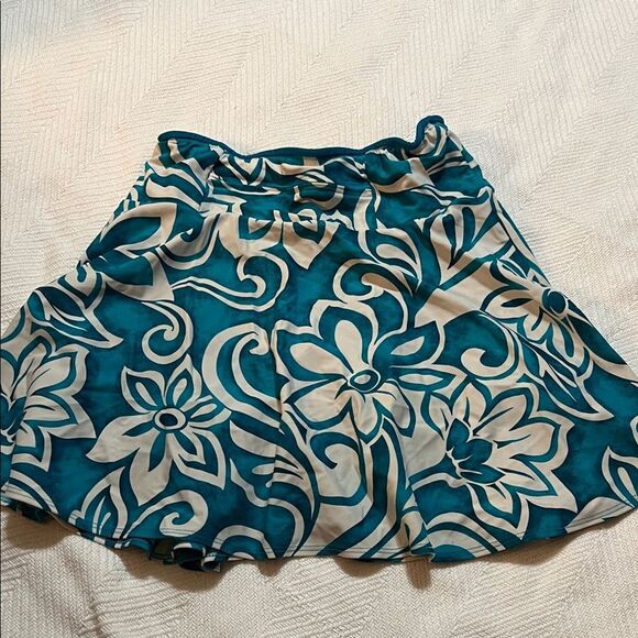 Sparkle skirt Hawaiian Teal and Cream Women's Skirt - Picture 2 of 4